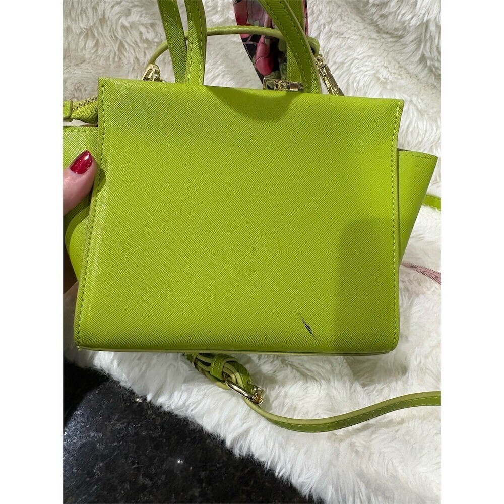 Steve Madden Satchel Bag Womens Mini Lime Green Crossbody Floral Scarf - Picture 6 of 10